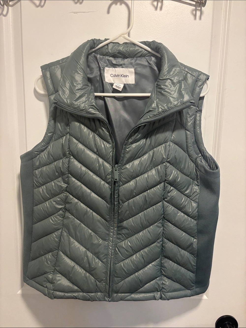 Calvin Klein Quilted Puffer Vest in Sage